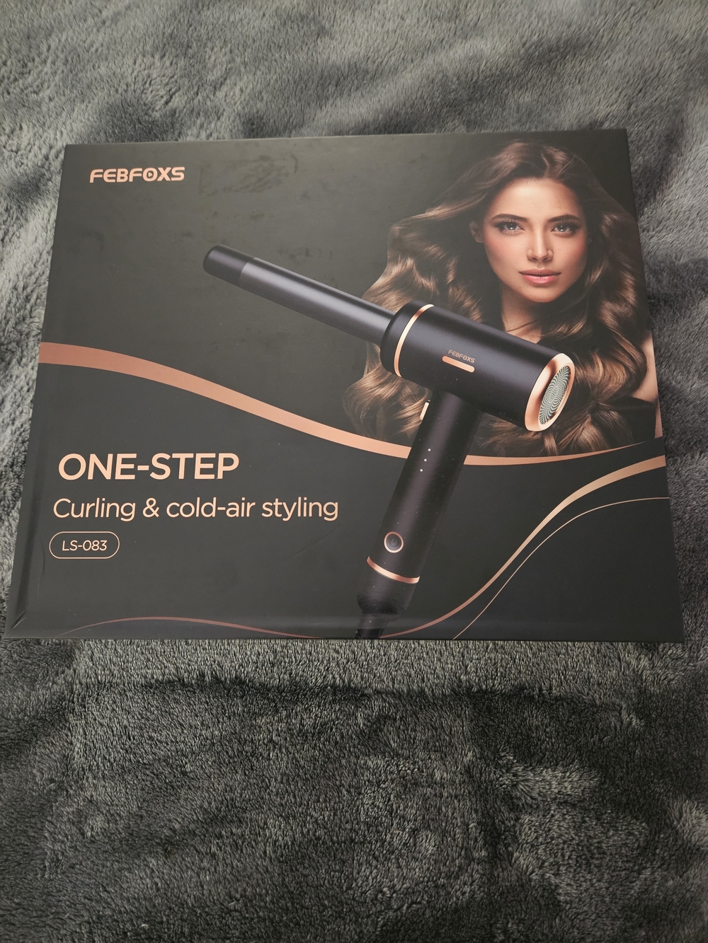 One-Step Curling & Cold-Air Styling Tool - Black with Rose Gold Accents